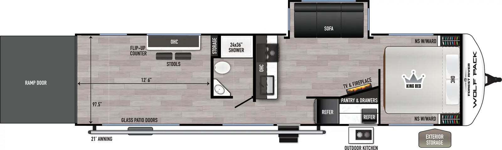 Wolf Pack 27-12.5 Floorplan